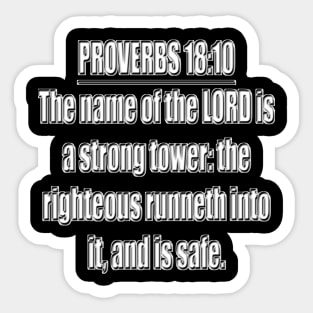 Proverbs 18:10 KJV Bible Verse Sticker